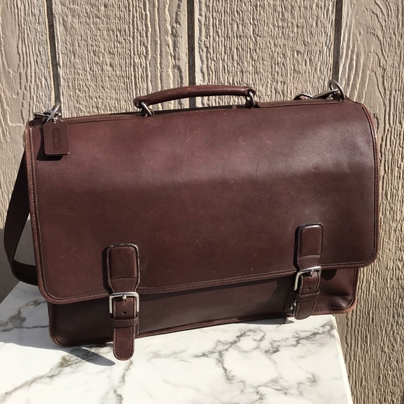 Coach Handbags - COACH ALL LEATHER LARGE CROSSBODY BAG TAN